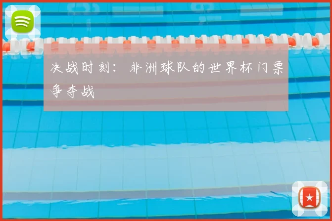 决战时刻：非洲球队的世界杯门票争夺战